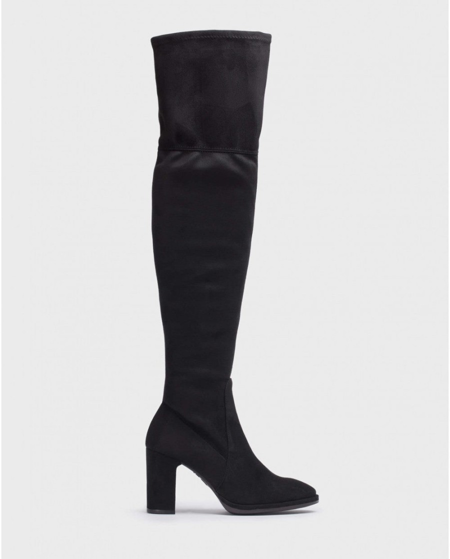 Wonders Auster Black Over The Knee Boot Wonders