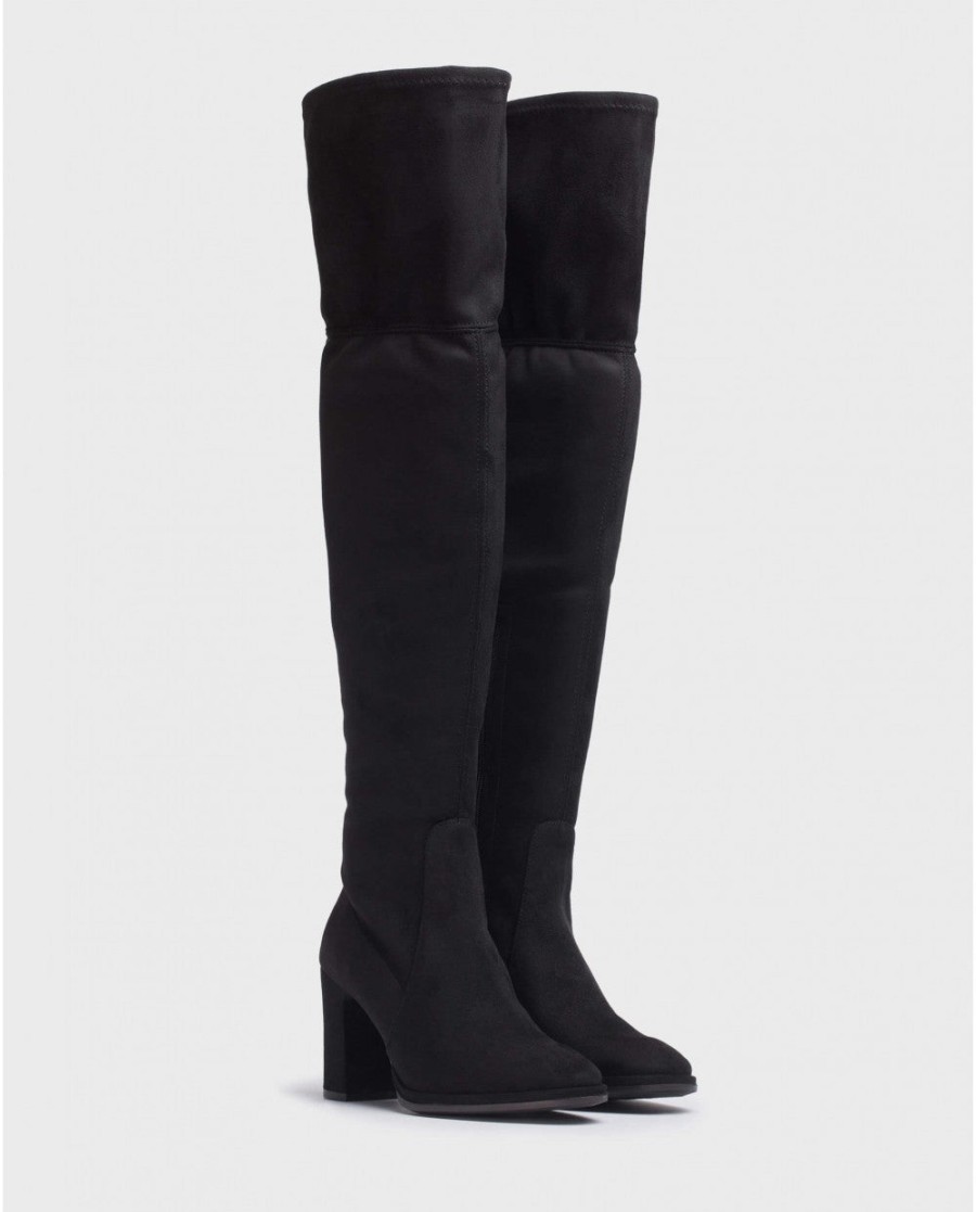 Wonders Auster Black Over The Knee Boot Wonders