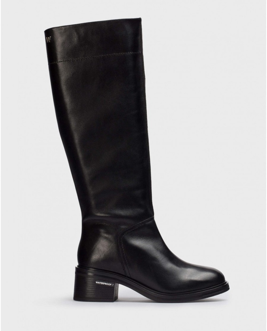 Wonders Waterproof Black Kaime Boots Wonders