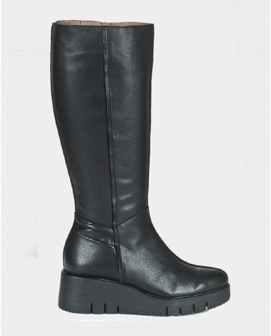 Wonders Black Wedge Boot Wonders