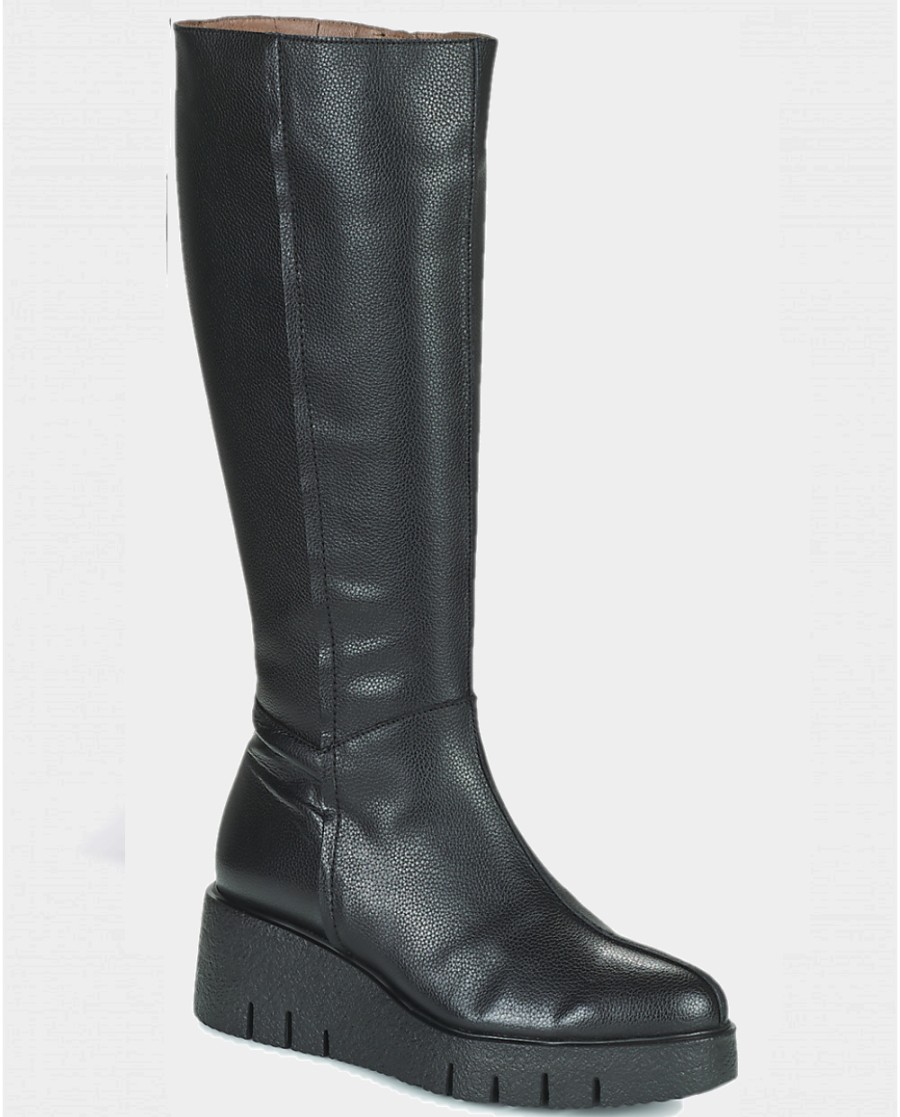 Wonders Black Wedge Boot Wonders