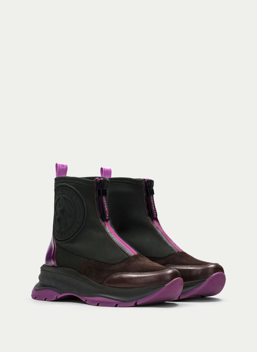 Hispaniats Sport Ankle Boot Alaska Forest-Brown-Magenta Women