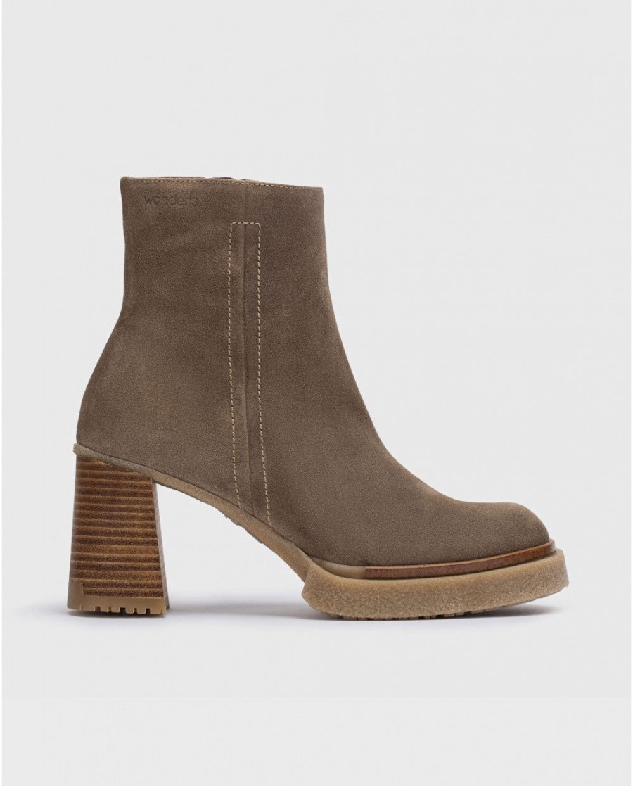 Wonders Miera Taupe Ankle Boot Wonders