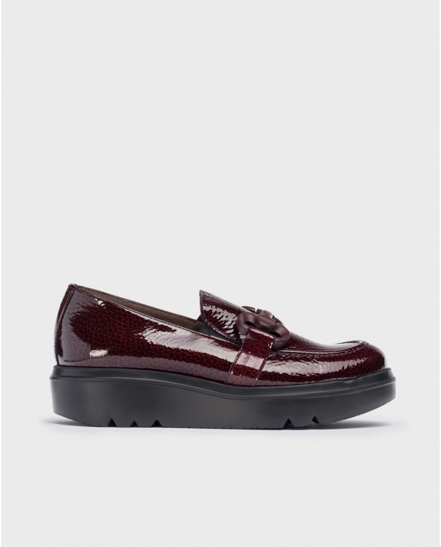 Wonders Burgundy Mira Moccasin Wonders