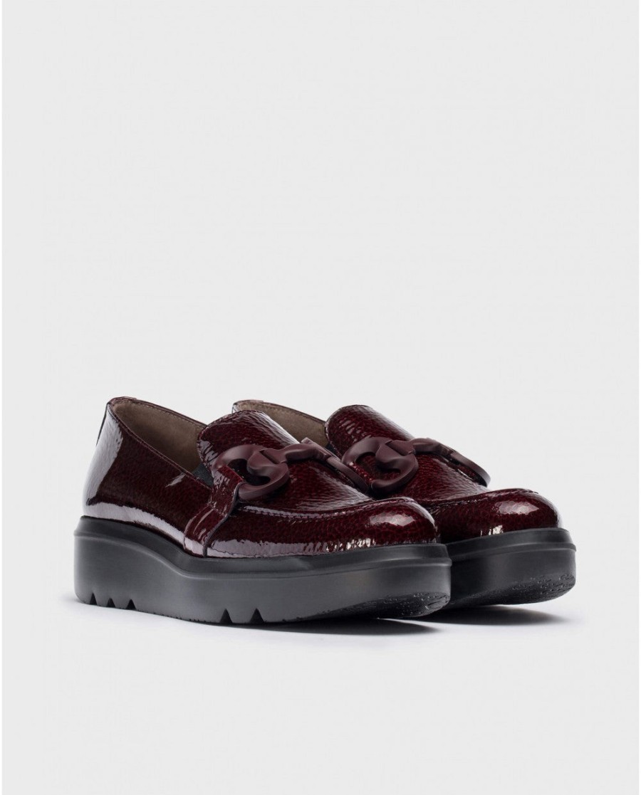 Wonders Burgundy Mira Moccasin Wonders